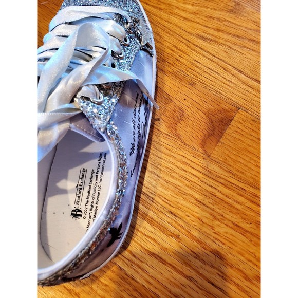 The Bradford Exchange Silver Sparkle Marilyn Monroe Sneakers Size 8 - Picture 6 of 11